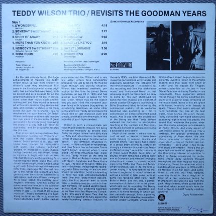 Teddy Wilson Trio – Revisits the Goodman Years