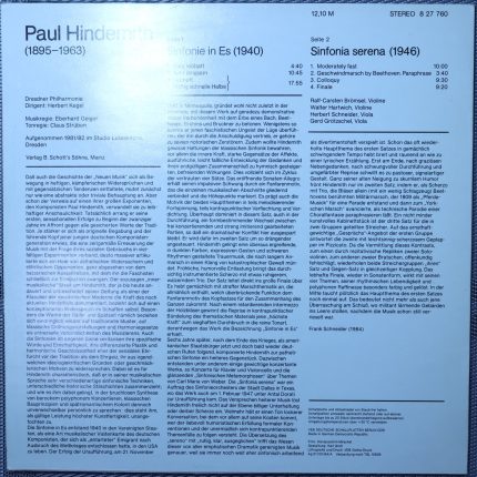 Paul Hindemith - Dresdner Philharmonie • Herbert Kegel – Sinfonie in Es • Sinfonia serena