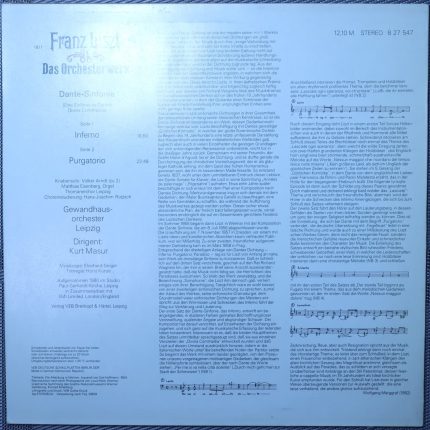 Franz Liszt, Thomanerchor Leipzig, Gewandhausorchester Leipzig, Kurt Masur – Dante-sinfonie
