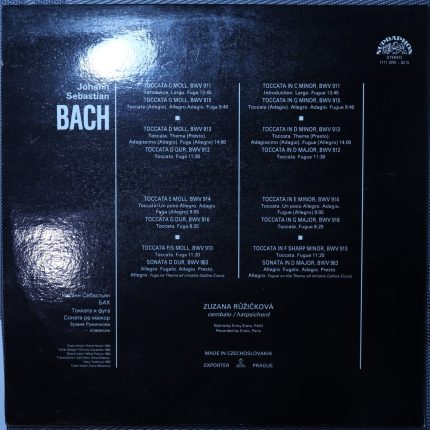 Bach - Zuzana Růžičková – Toccatas and fugues / Sonata in D major