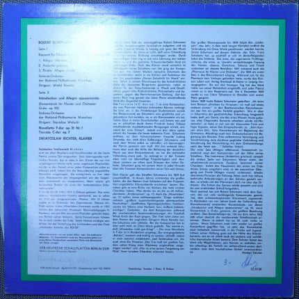 Robert Schumann – Konzert für Klavier und Orchester Op. 54 / Op. 92 / Novellette Op. 21 Nr. 1 / Tocc
